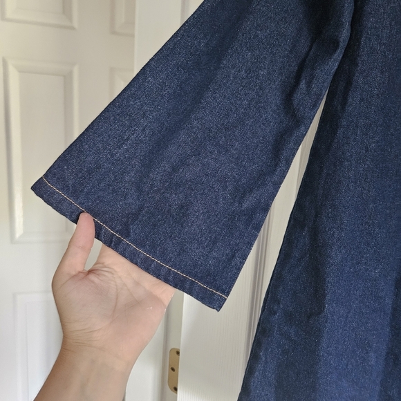 Elegant Navy Denim Mini Dress - Picture 2 of 7